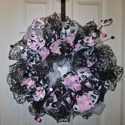 Pink Halloween Ghpst Wreath