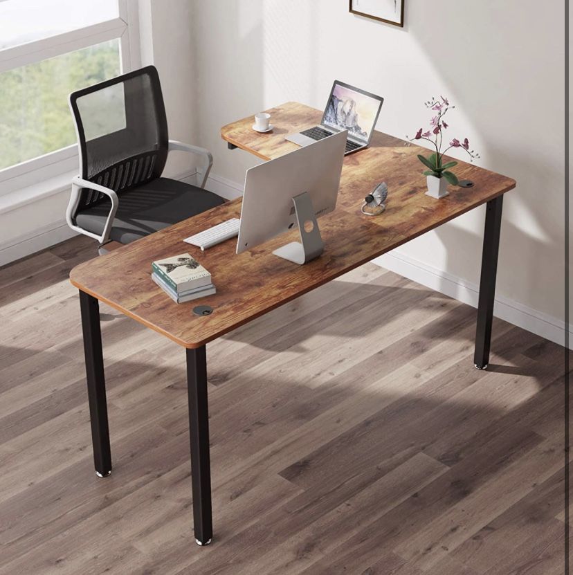 Brown 60inch L Shape Gaming Desk for Sale in Los Angeles, CA OfferUp