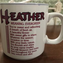 Vintage Papel Poetry Name Heather Mug