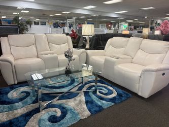 Amazing Offer Now‼️Beautiful White Power Reclining Sofa&loveseat $1699