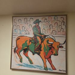 🎨 Original Artwork “Rodeo” by Harlan Charlles – 38” x 38”