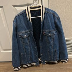 Levis Quilted Denim Reversible Varsity Jacket