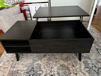 Dark Brown Lift-Top Coffee Table with Storage