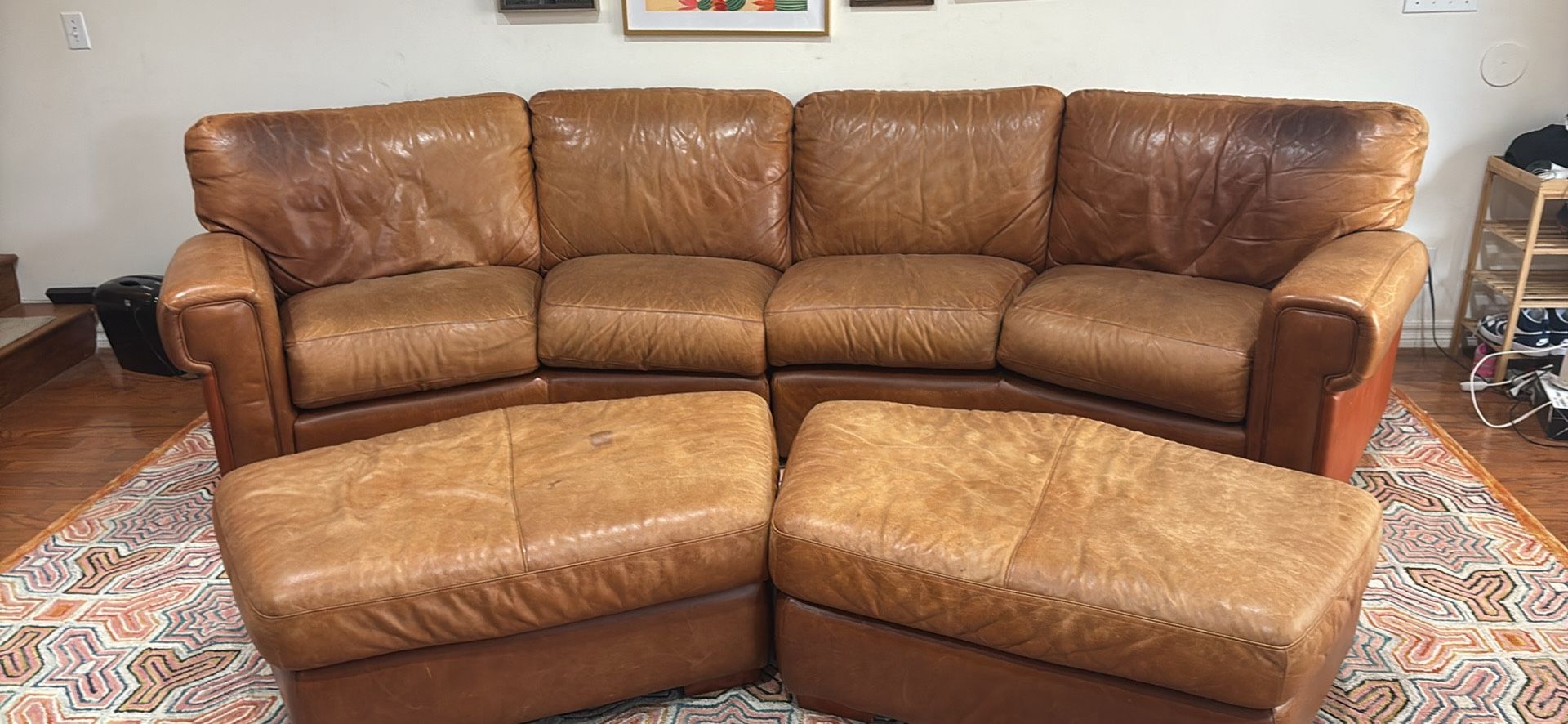 Curved Genuine leather Sofa