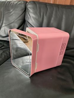 New Pink Mini Beauty Fridge with LED Mirror
