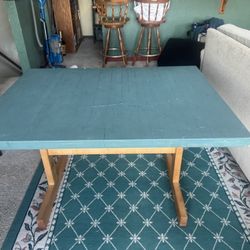 Solid Wood Table With Add On 