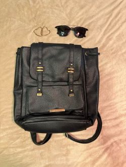 Black Leather Backpack 