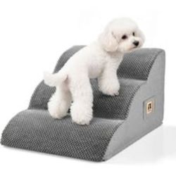 Dog Stairs for Small Dogs and Cats 11.8" H, 3-Step Pet Stairs for Chair Couch Sofa, Gentle Slope Dog Steps with High-Density Foam and Washable Cover, 