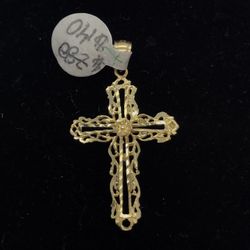 Gold 10k Cross Pendant New 