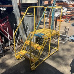 Rolling Warehouse Platform Ladder heavy duty 450lb cap24” wide x 30” tall - 5 available - $125 each