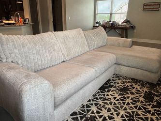 Large Light Gray Sectional Sofa with Chaise