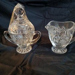 Star Of David Antique Sugar And Creamer