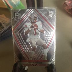 This is a Justin Fields rookie card chronicles spectra 2021