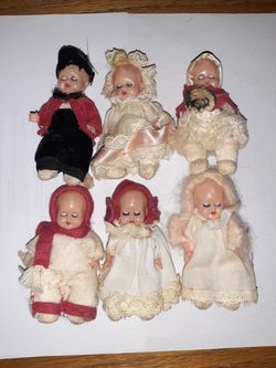 Vintage Miniature Dolls, Fully Jointed ,Sleepy Eyes Original Outfits