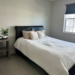 Queen Bedframe and mattress 