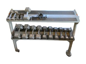 Hoist 2 Tier 48in Tray Dumbbell Rack Industrial Gym