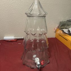 Christmas Tree Drink Dispensers for Parties 2.6 Gallon Large Christmas Drink Dispenser Glass Xmas Pitcher 