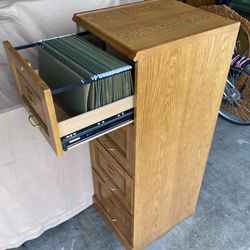Oak 4 Drawer Legal / Letter File Storage Cabinet