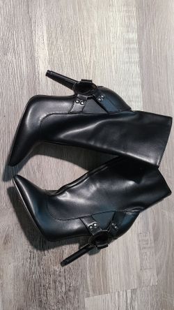 20 Black Leather Heels size 6