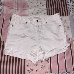 American Eagle White Denim Shorts