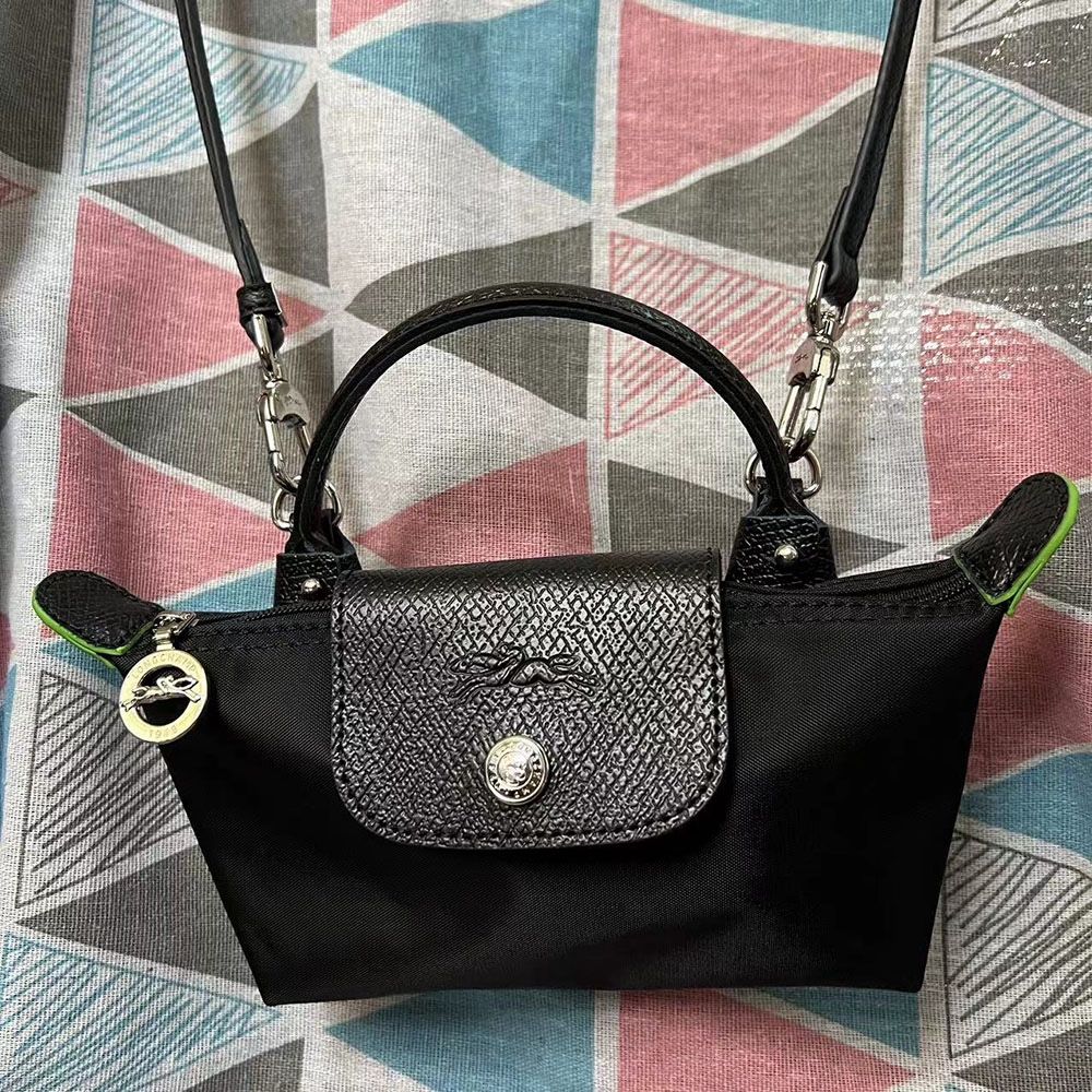 Longchamp Le Pliage Xs Black Pouch With Handle
