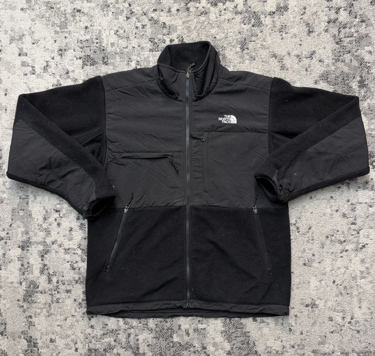 The North Face Mens Full Zip Polartec Denali Fleece Jacket Black Size large