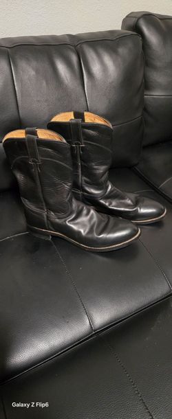 Mens Black Justin Ropers 3133 Size 10.5 D