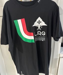 Rare Lifted Research Group (LRG)  XL Red, White & Green Logo Print Shirt