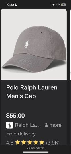 Polo Hat Grey (Never Worn)