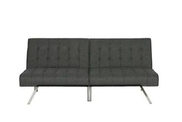 Nice Foldable Sofa Bed With Chaise Gray Linen Couch