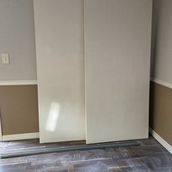 Two Large Wood Closet Doors 78" TALL