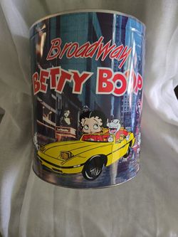 Betty Boop Vintage Metal Tin Waste Paper Basket