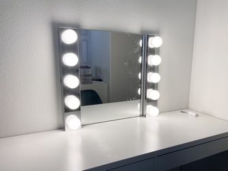 Moving Sale! Vanity Light And Mirror IKEA LEDSJÖ LED wall lamp, stainless steel 24 " With Switch Installed, NYSJÖN Mirror 19 5/8x23 5/8 "