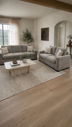 Free Delivery🚚 Grey Corduroy Sofa and Loveseat Set