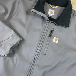 Carhartt Jacket Mens XL Gray Crowley Softshell Water-Resistant Work Zip