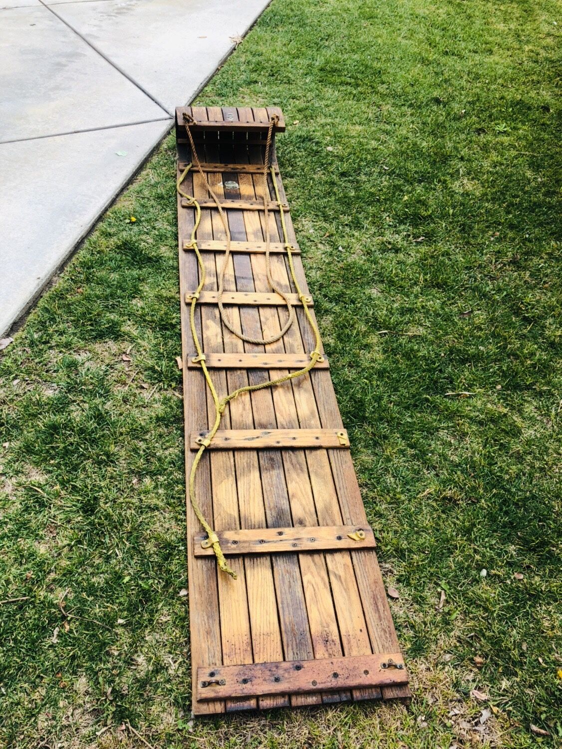 Vintage Adirondack Peters 8’ Wood Sled Toboggan