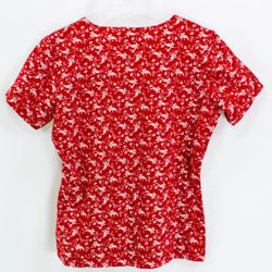 Talbots Women's Red and White Shirt / Top / T Tee Shirt Size M Medium 
