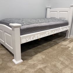 White Twin Bed With Mattress 