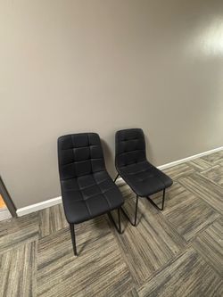 Black faux leather chair(s)