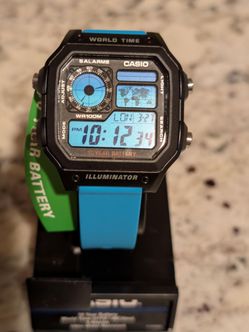 Blue Fusion Custom Casio AE 1200 Watch Mod