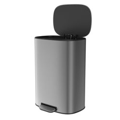 13 Gallon 50L Kitchen Foot Pedal Operated Soft Close Trash Can - Stainless Steel  [NEW]