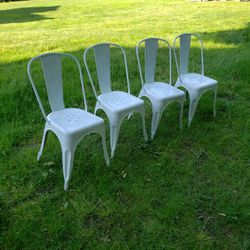 4 Pc Set Metal Chairs 