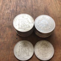 Large Silver Coin Lot (50 Francs Hercules)