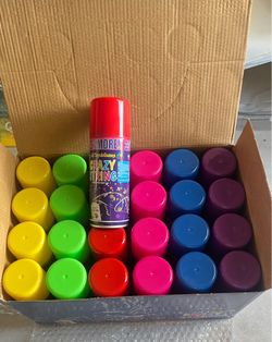 AJ Toys & Games Crazy String New Formula Party Spray 24 Cans Assorted Colors open box item unused