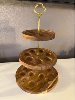 3 Tier Wooden Deviled Egg Stand
