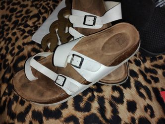 White Sandals Size 8