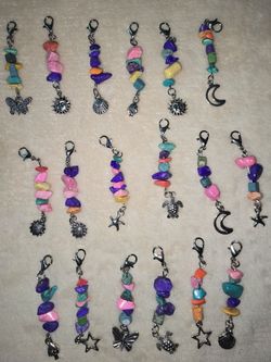 Stone Chip Lobster Clasp Charms