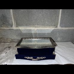 💎 Elegant Velvet & Mirror Jewelry Box – Vintage Glam Storage ✨