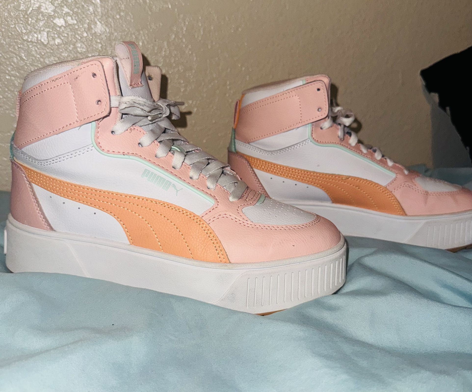 PUMA White Karmen Rebelle Mid Jr Sneaker