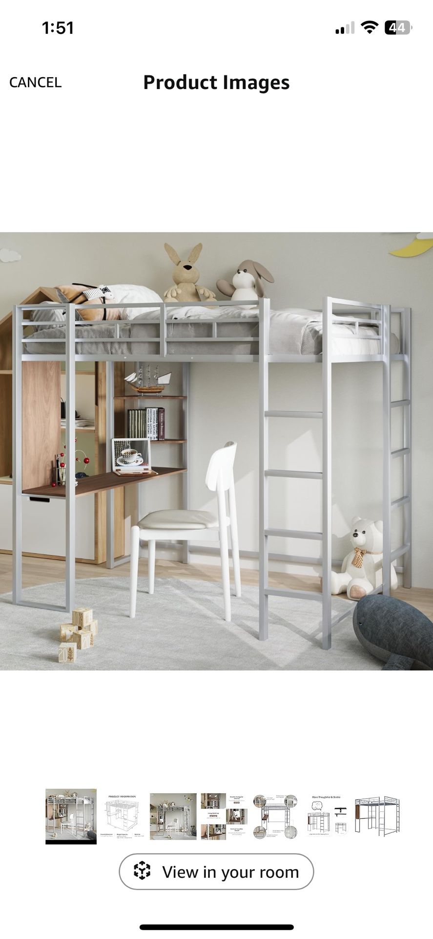 Full Size Loft Bed With Desk